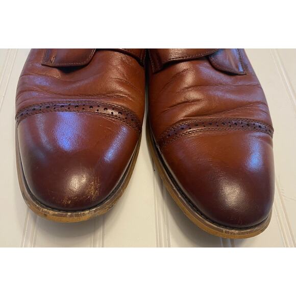 Stacy Adams Mens 12 Monk Strap Dress Shoes Leather Brown